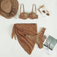 Amelia - Dreiteiliges Strandbikini-Set mit Blumenmuster