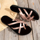 Schwarze Crisscross-Sandalen zum Hineinschlüpfen - Lara