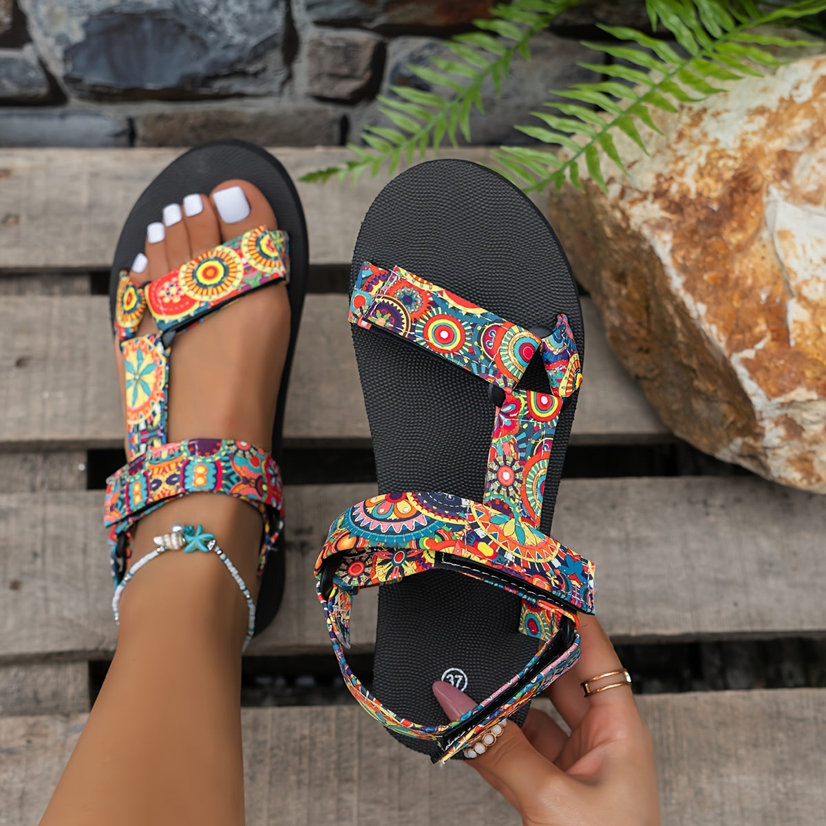 Bunte Ethno-Sandalen - Zara