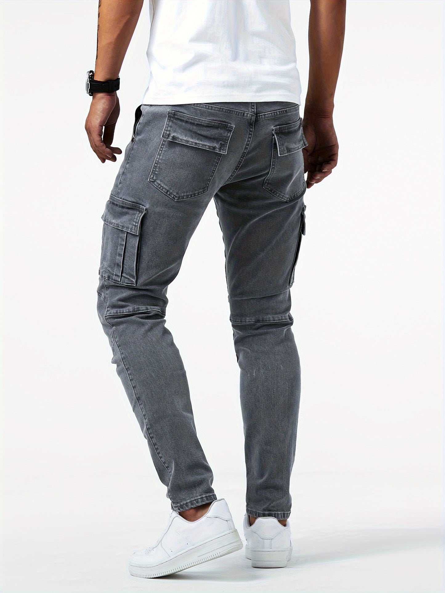 Schwarze Cargo-Jeans Slim-Fit - Finn