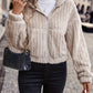 Flauschige Fleecejacke Beige - Kuschelige Kurzjacke