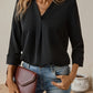 Schwarze Bluse mit V-Ausschnitt - Olivia