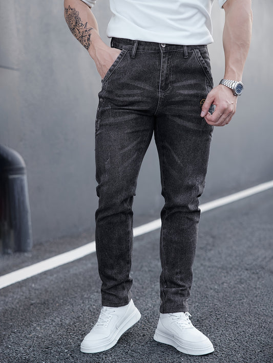 Schwarze Slim-Fit Jeans mit Taschen - Leo