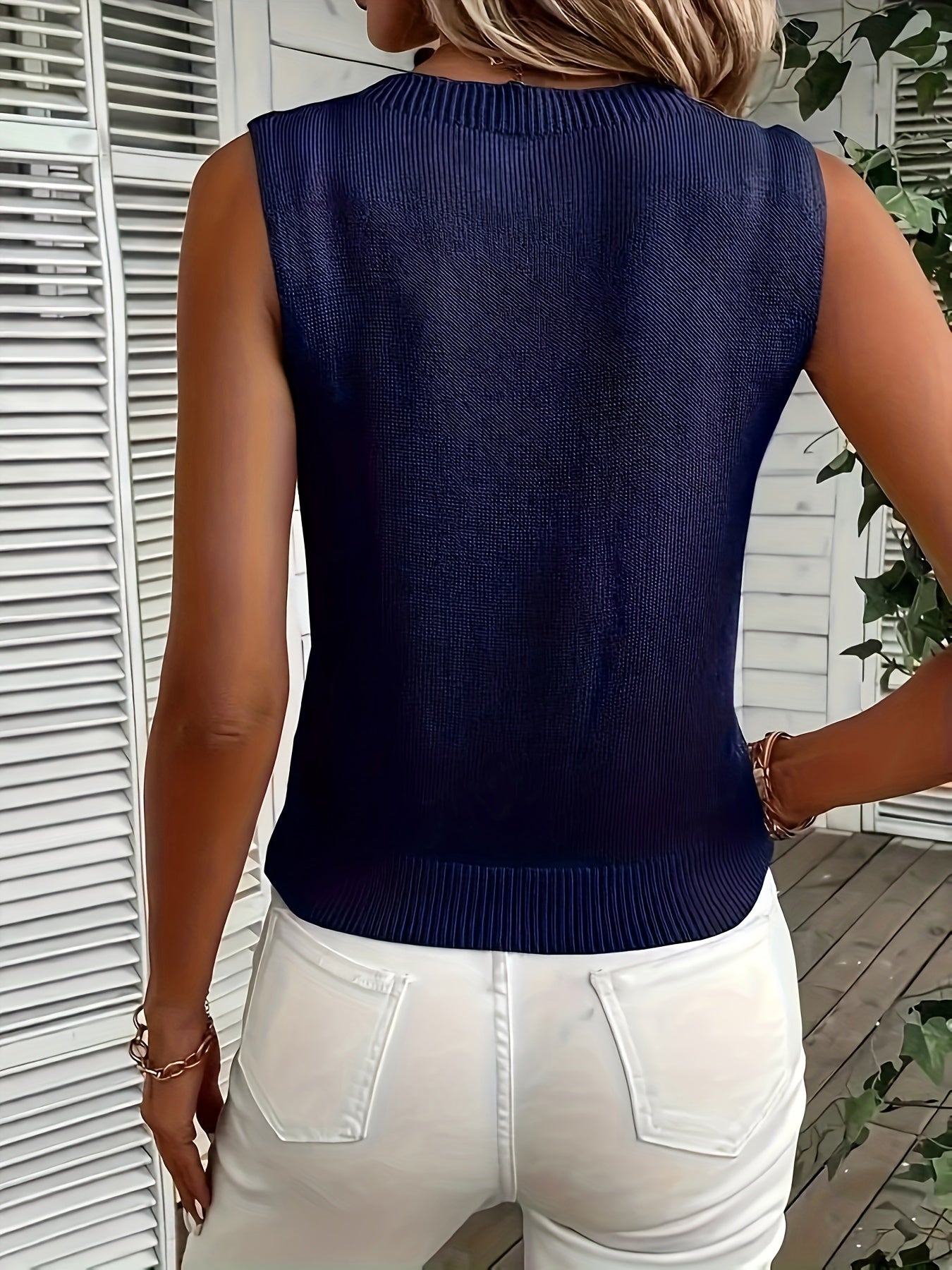 Navyblaues Strick Tanktop - Mia