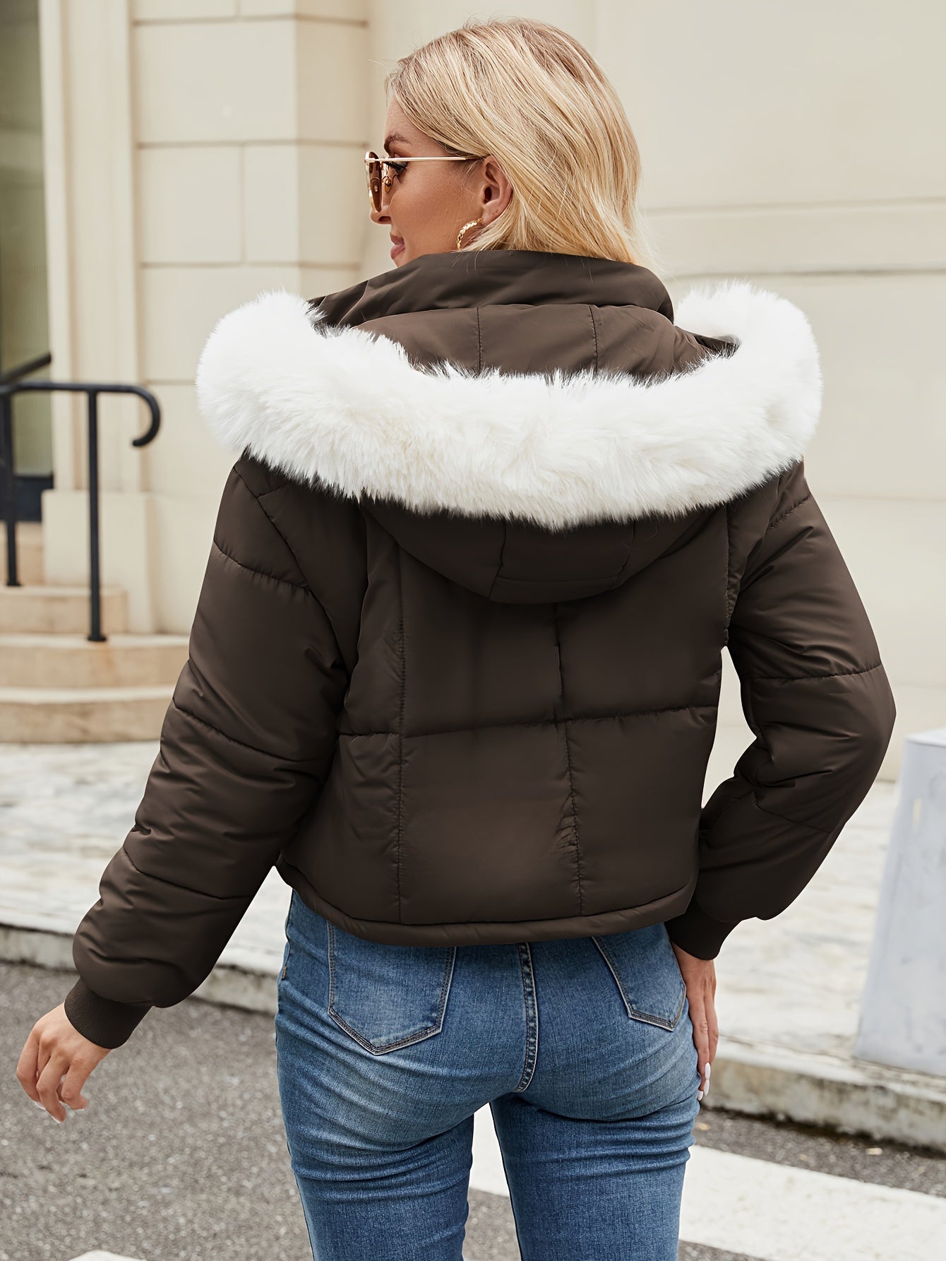 Schwarze Winter Pufferjacke - Mia