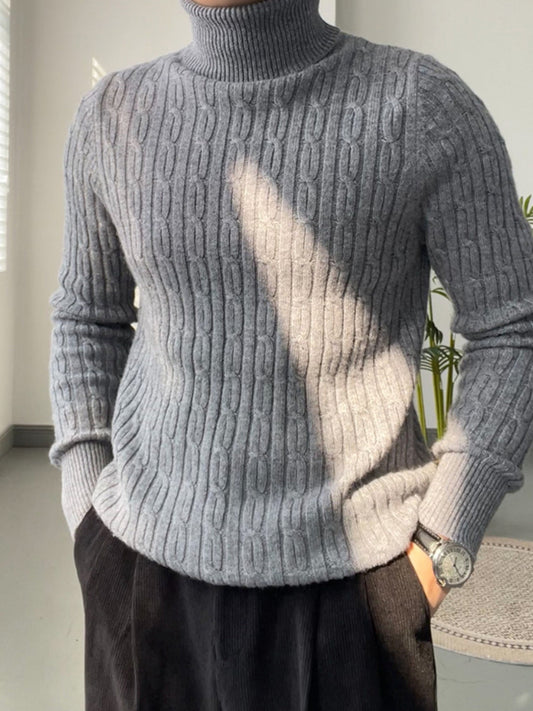 Casual Wollpullover Rollkragen Weiß - Elias