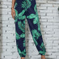 Schwarze Palmen-Print-Hose - Mia