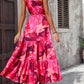 Pink-gemustertes Maxikleid - Carla