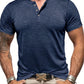 Schwarzes Herren Henley-Sportshirt mit Rundhalsausschnitt - Alex