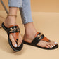 Schwarz-Braune Flip Flops - Anna