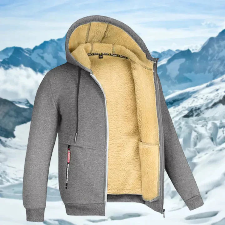 Winterjacke mit Kapuze und Fleece Dunkelgrau - Tobias