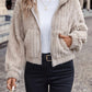 Flauschige Fleecejacke Beige - Kuschelige Kurzjacke