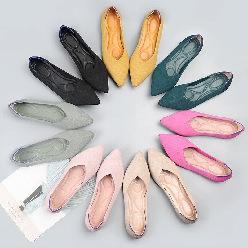 Pointed Wide Toe Box Ballet Flats for Bunions