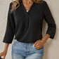 Schwarze Bluse mit V-Ausschnitt - Olivia