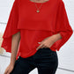 Rosa Chiffonbluse Cape - Isabelle