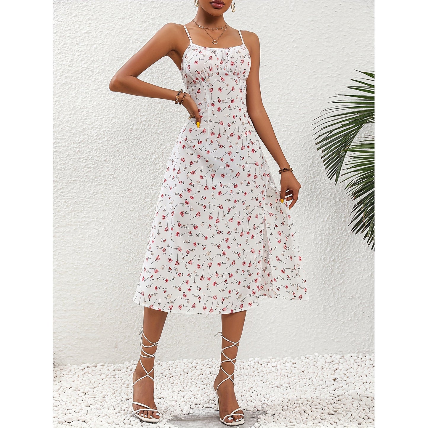 Valentina - Rotes Polka-Dot Midi-Kleid