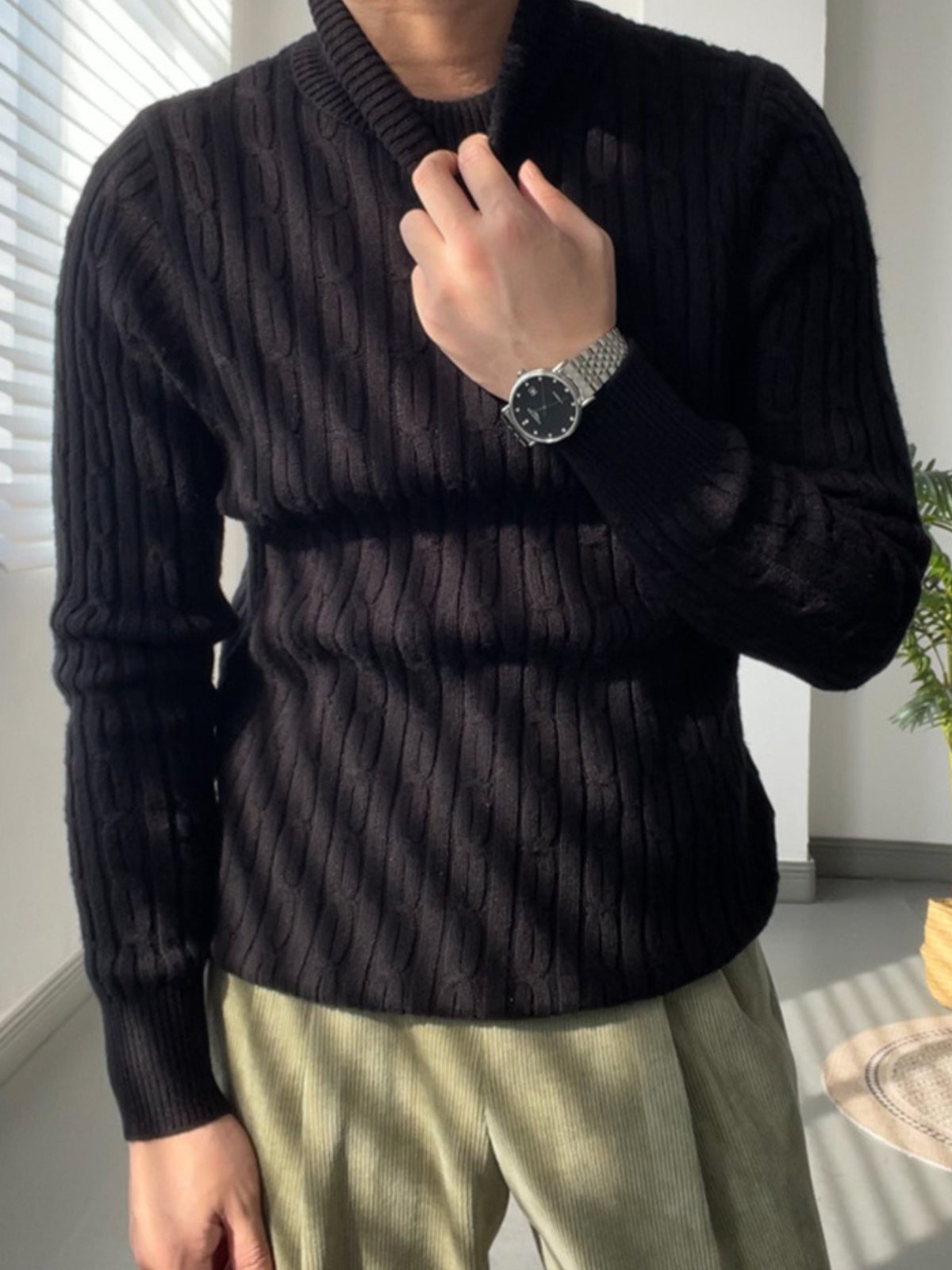 Casual Wollpullover Rollkragen Weiß - Elias