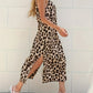 Leopard Midi-Kleid mit Taillengürtel - Mia