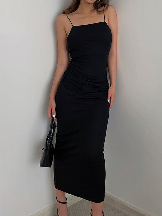 Lena - Schwarzes Abend-Midikleid