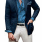 Jon - herren  leinen blazer strand hochzeit casual tailored fit solide farbe einreihig zwei knöpfe