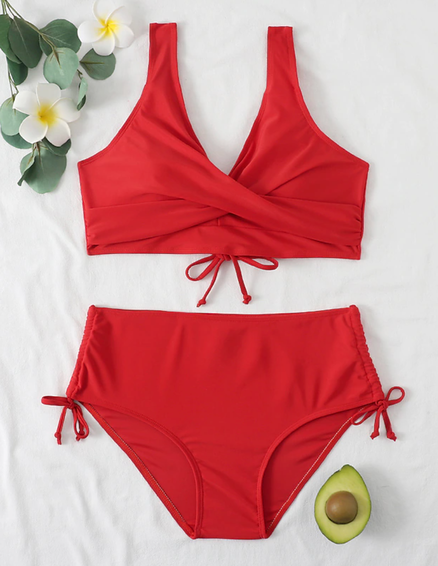 Zoe – Smaragdgrünes Bikini-Set mit High Waist