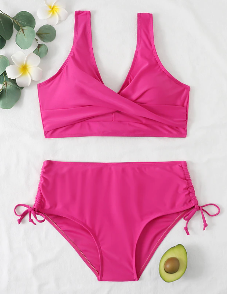 Zoe – Smaragdgrünes Bikini-Set mit High Waist