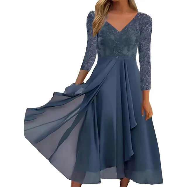 Marineblaues Glitzer-Maxikleid - Sofia