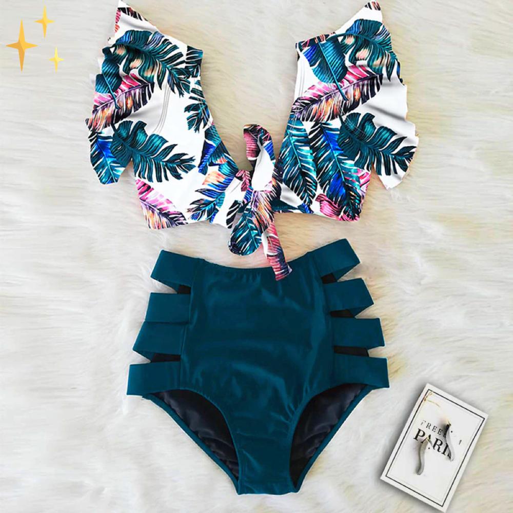 Mia Florales Rüschen-Bikini-Set