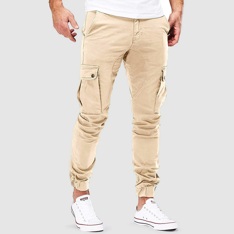 Beige Schlanke Cargo Hose - Luca