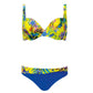 Luisa - Florales Blaues Bikini-Set