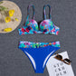 Luisa - Florales Blaues Bikini-Set