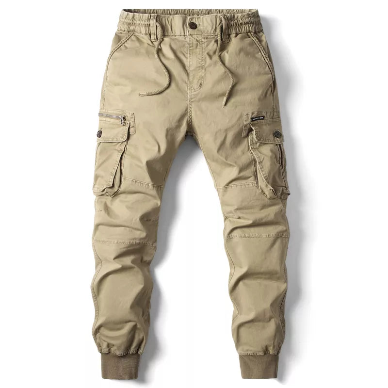 Beigefarbene Cargo-Jogger mit Stretch - Noah