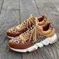 Trendige Sneaker mit Leopardenmuster & Chunky-Sohle