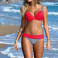 Zoey - Korallenrotes Bikini-Set mit Vichy-Karo