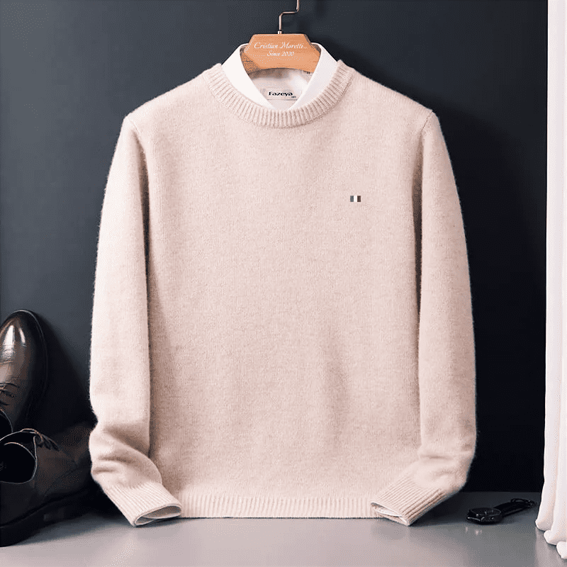 Premium Merino Wollpullover Beige - Alessandro