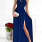 Blaues One-Shoulder-Maxikleid - Emily