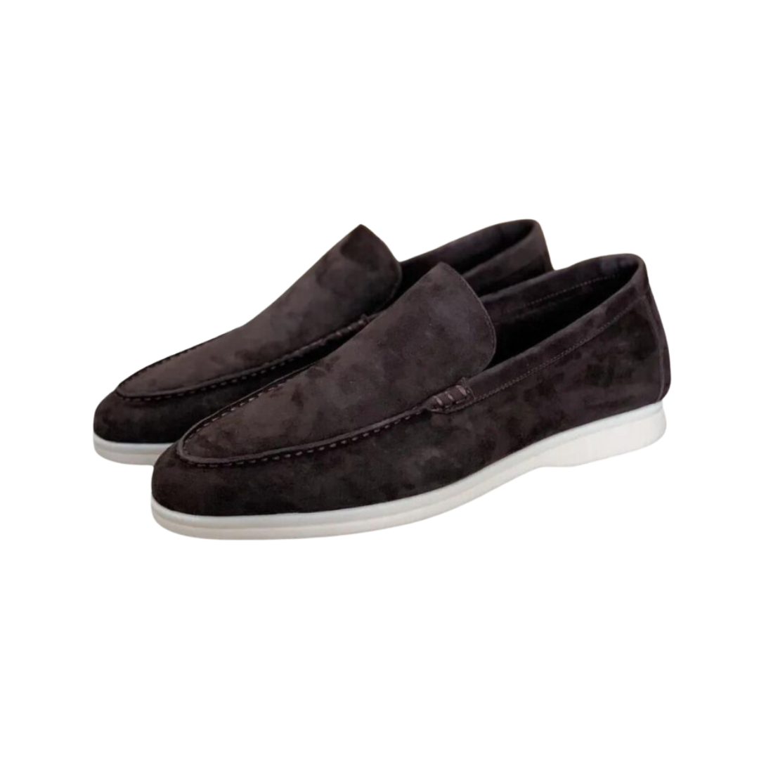 Graue Orthopädische Wildleder-Loafers - FlexStep