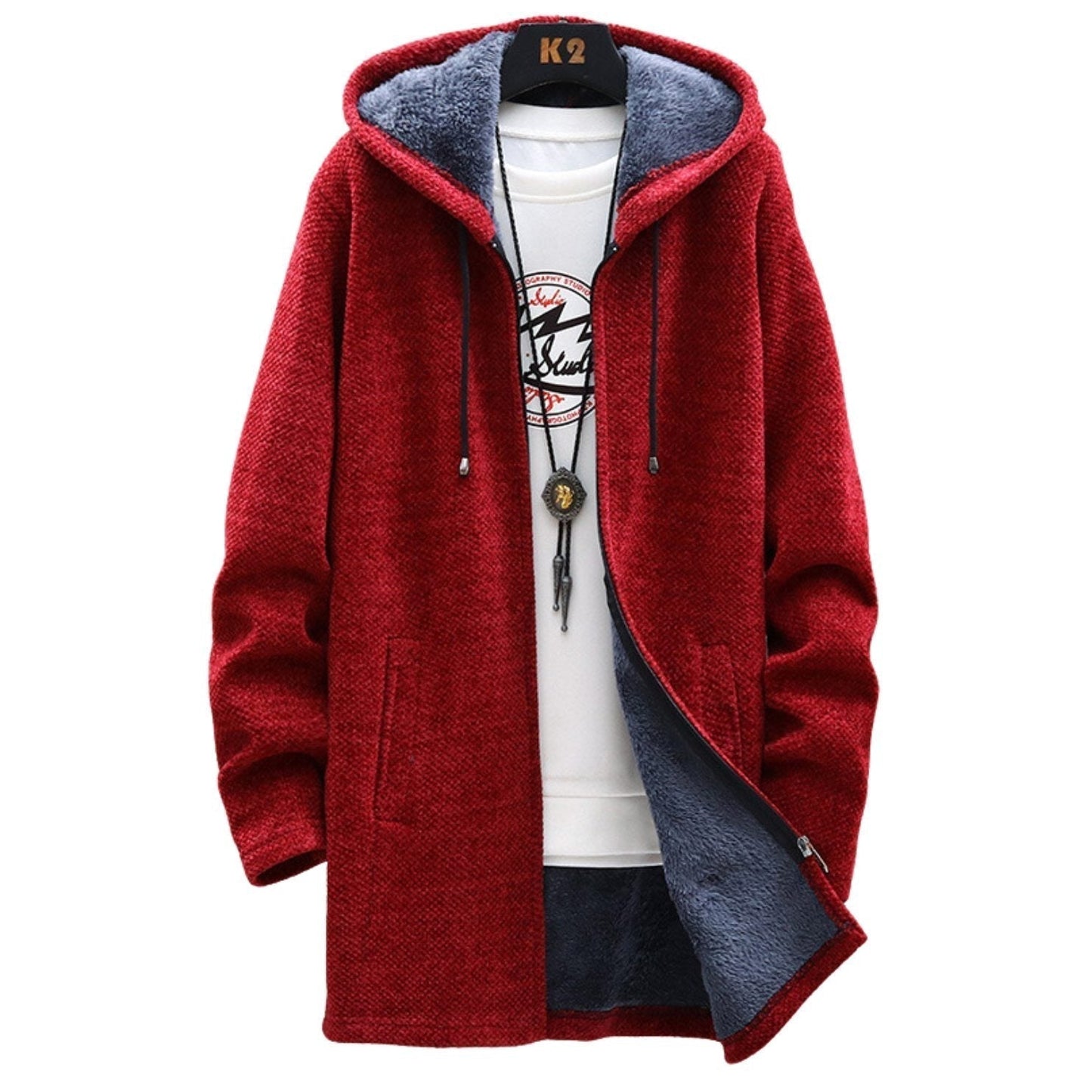 Rote Stylische Kapuzenjacke - Mila