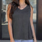 Back stock shot of Charcoal Perfect Pocket V-Neck Tank