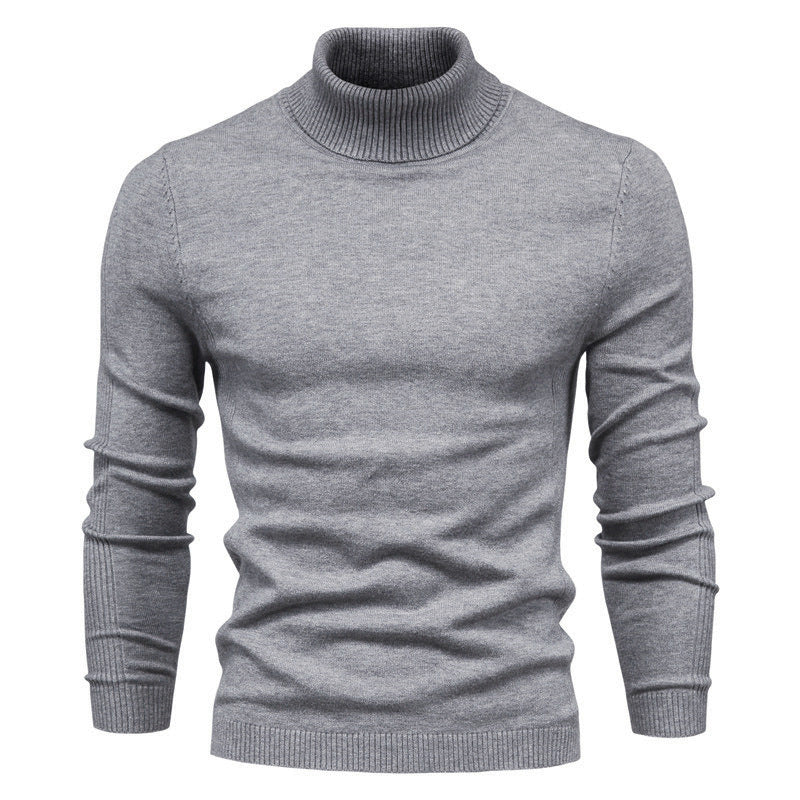 Klassischer Herren Rollkragenpullover Khaki - Leon