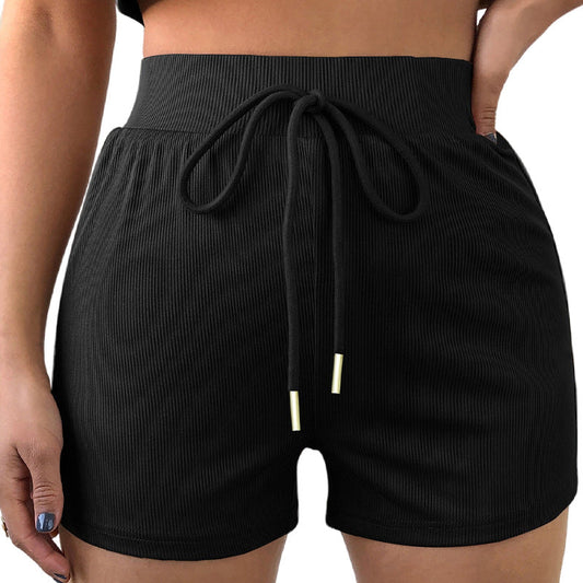 Lea - Schwarze High-Waist Sportshorts