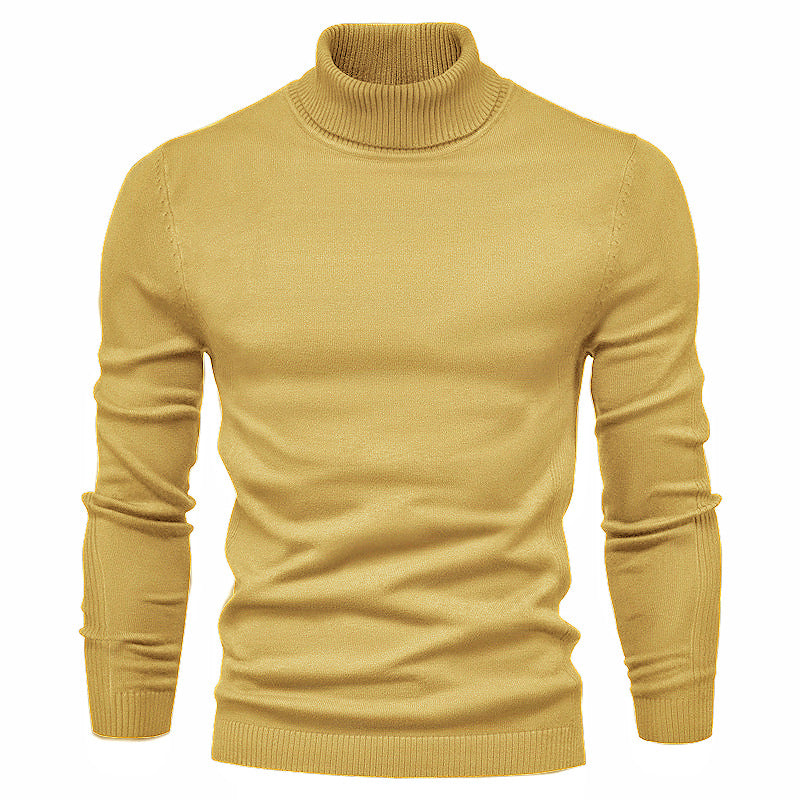 Klassischer Herren Rollkragenpullover Khaki - Leon