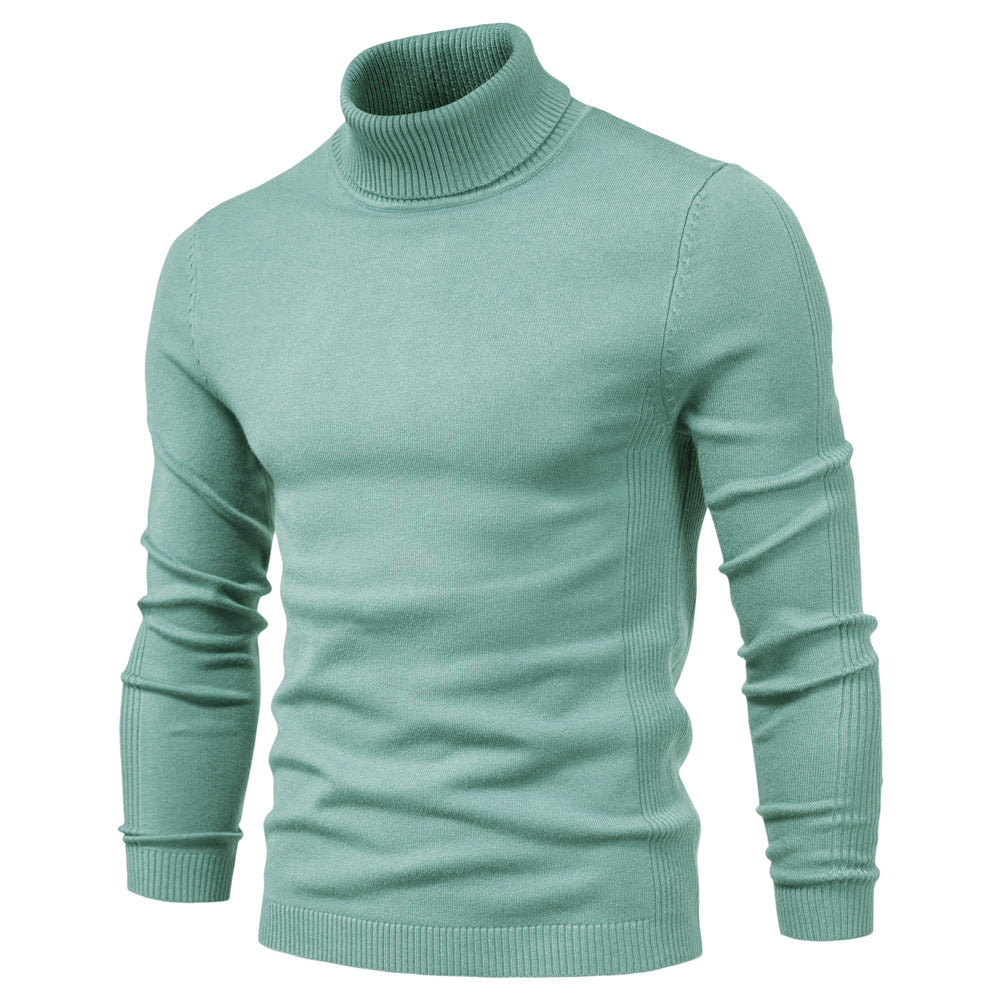 Klassischer Herren Rollkragenpullover Khaki - Leon