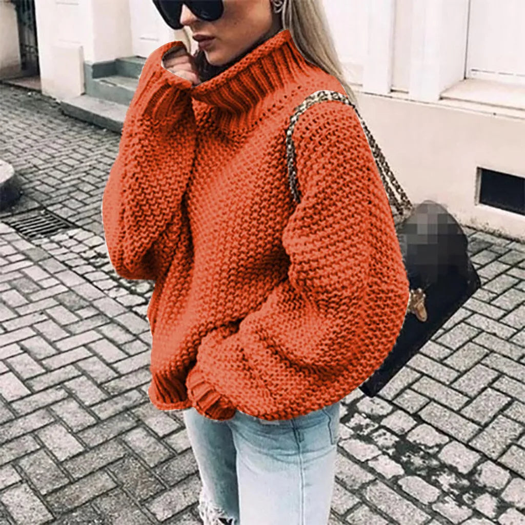 Strick Rollkragenpullover Orange – Mira