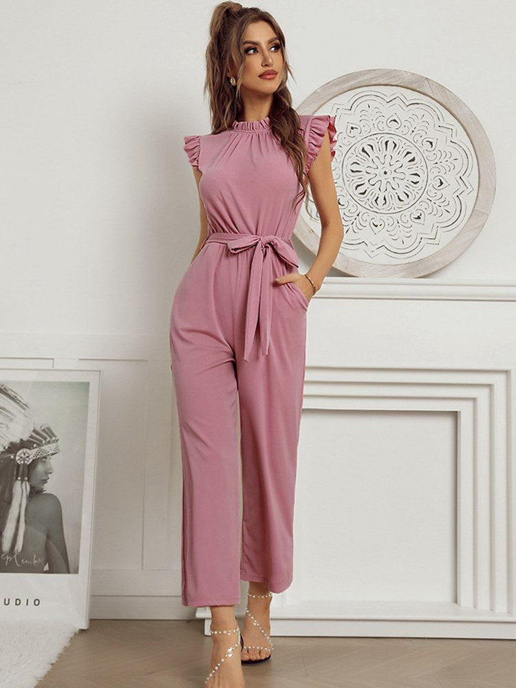 Sophia - Pinker Rüschen-Jumpsuit