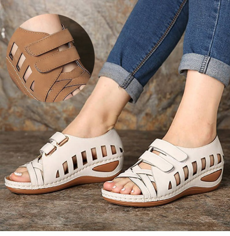 Elena - Braune Ortho-Komfort Sandalen