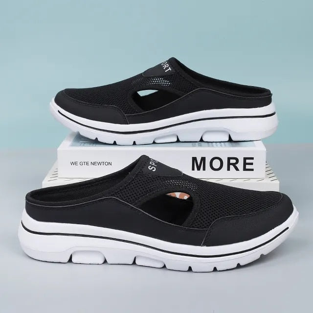 Breeze – Weiße Atmungsaktive Slip-Ons