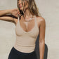 Isabella - Khaki Rippstrick-Tanktop