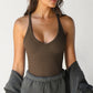 Isabella - Khaki Rippstrick-Tanktop