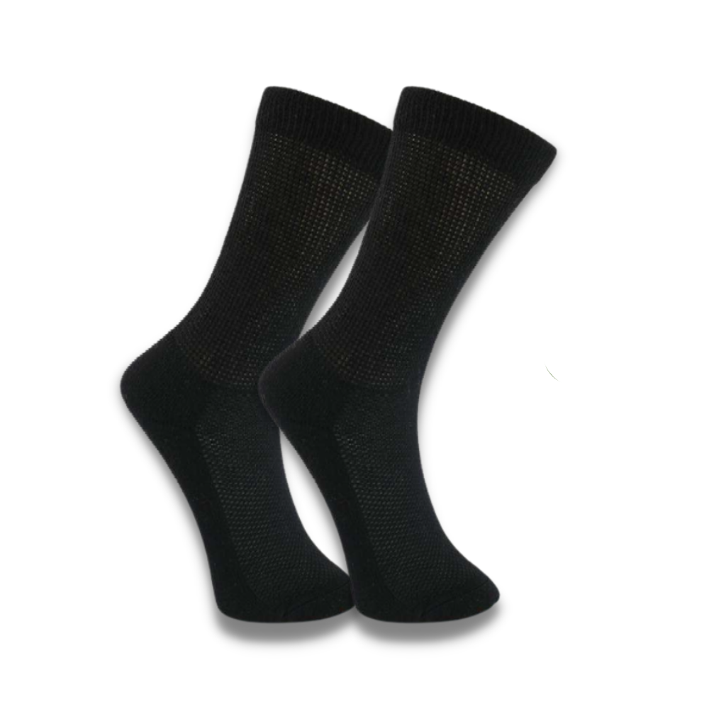 GlycoComfort - Schwarze Diabetiker-Socken